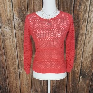 GUC New Directions Sz Petite Medium Coral Sweater